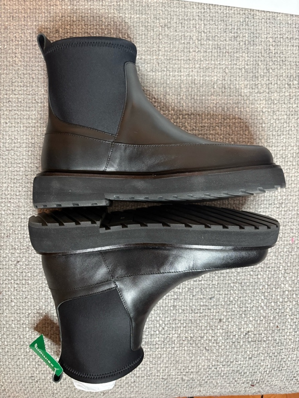 Simons x Maguire Chelsea Leather Boots Black Size 39 Mixed Media Platform - Picture 8 of 12